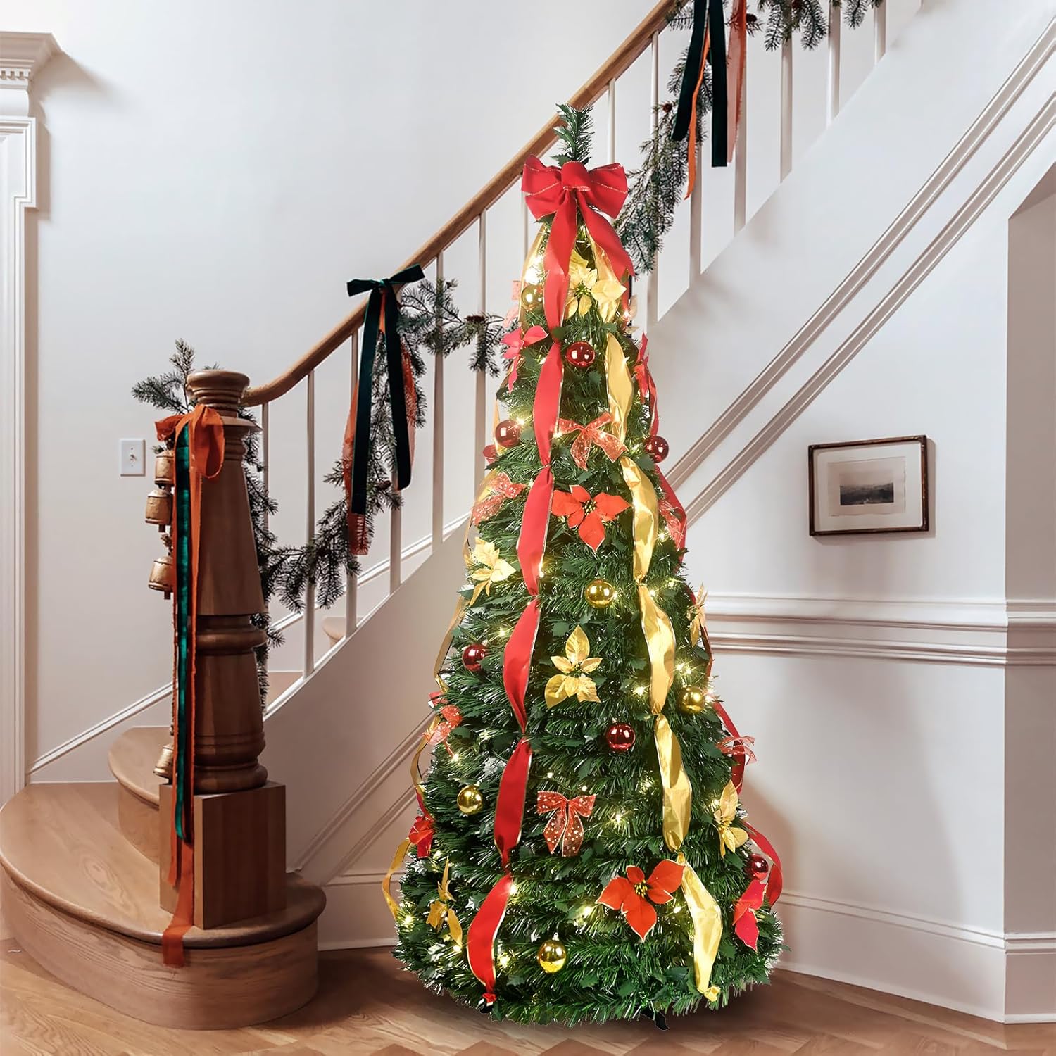 Einziehbarer Weihnachtsbaum (Geschmückt und Beleuchtet) - PRE BLACK FRIDAY