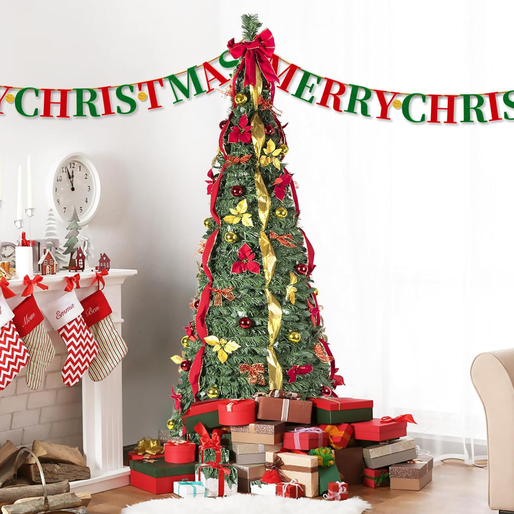 Einziehbarer Weihnachtsbaum (Geschmückt und Beleuchtet) - PRE BLACK FRIDAY